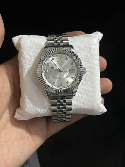 Rolex Silver White Dial