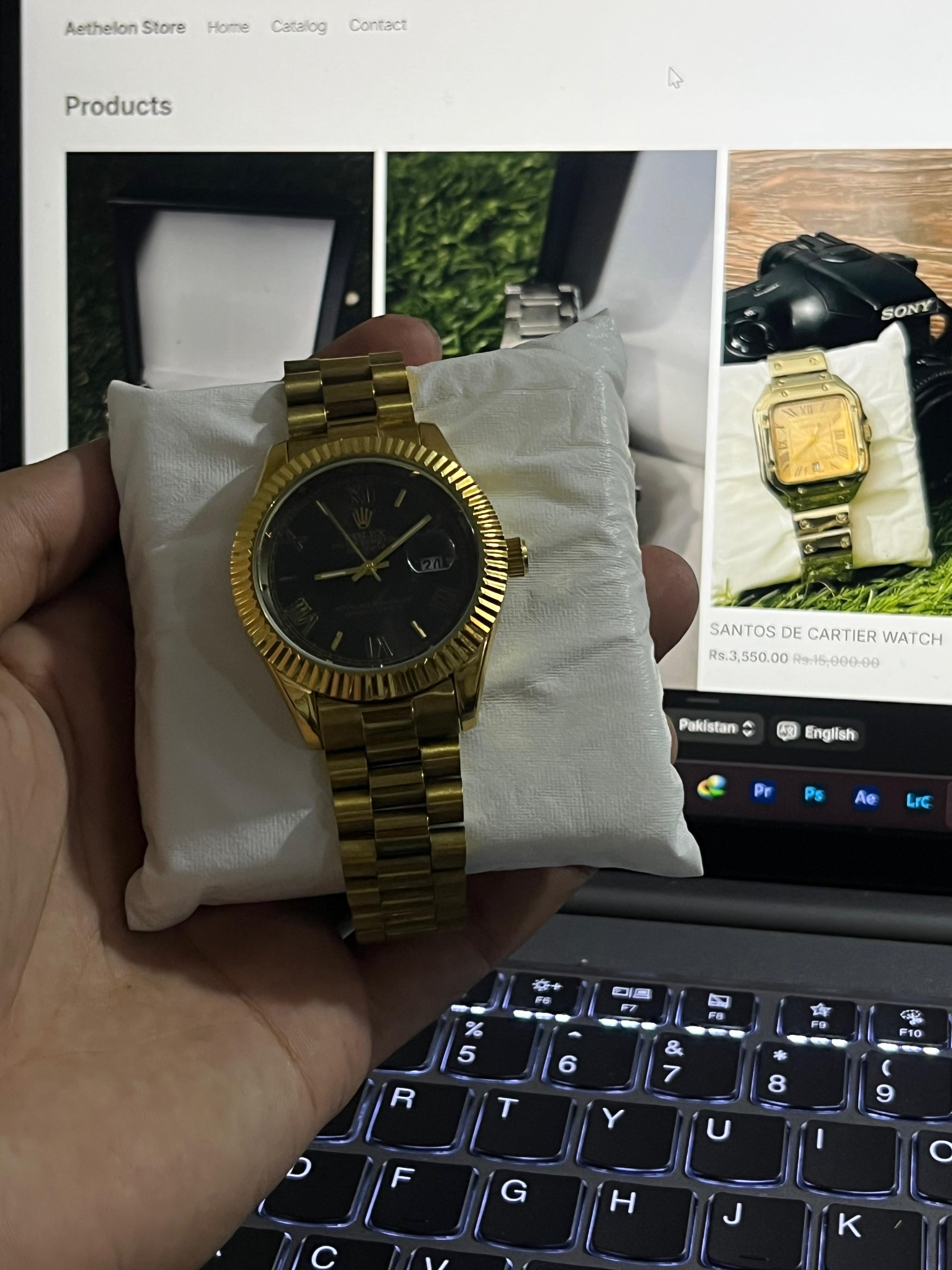 Rolex Yellow Gold Black Dial
