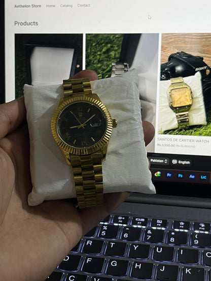Rolex Yellow Gold Black Dial