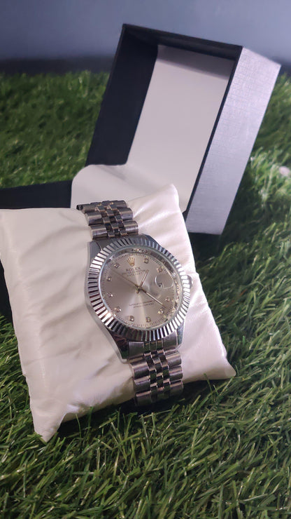 Rolex Silver White Dial