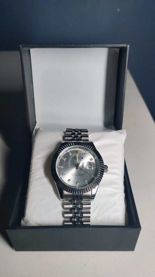 Rolex Silver White Dial